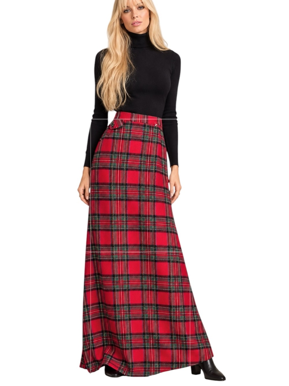 Vintage Tartan Wool Maxi Skirt 14 NEW Prestige Boston 80's Tall Made in USA